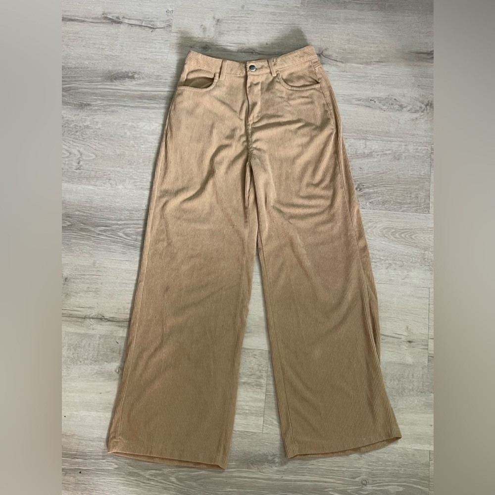 Beige/Tan corduroy pants, flared